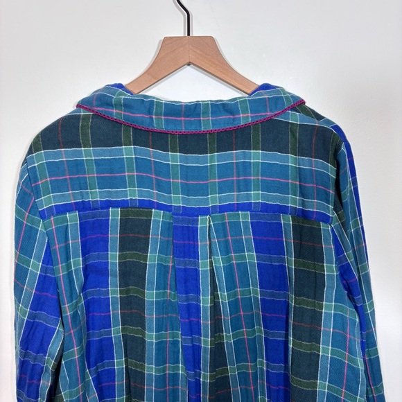 Sundance KLEA PAJAMA TOP NEW with tags NWT XL Flannel button up tartan collar - Picture 5 of 9